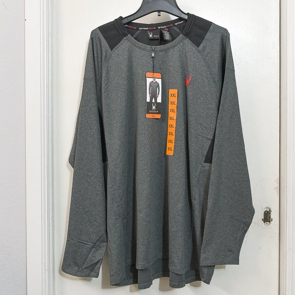 GRAY Spyder Active‎ Men’s Long Sleeve T-Shirt - Picture 2 of 10